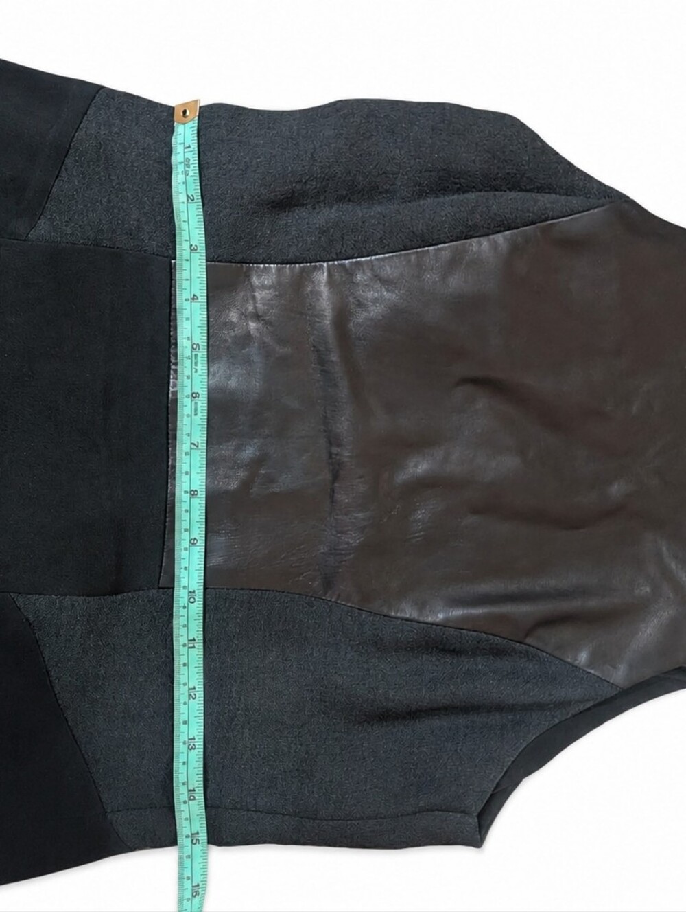 Rag & Bone - Montrose Black Leather Panel Scoop Neck A-line Size 8 - Picture 9 of 9